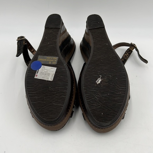 BKE SOUL BLACK GOLD TAN PEEP TOE WEDGE HEELS NEW WITH TAGS SIZE 10 - Picture 6 of 9